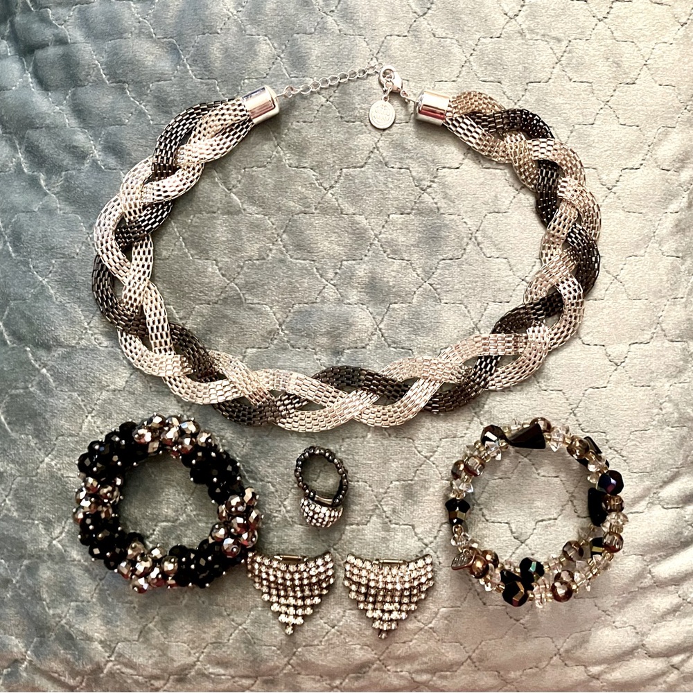 Silver Gold Black Theme JEWELRY Rhinestones Shimmering Shiny